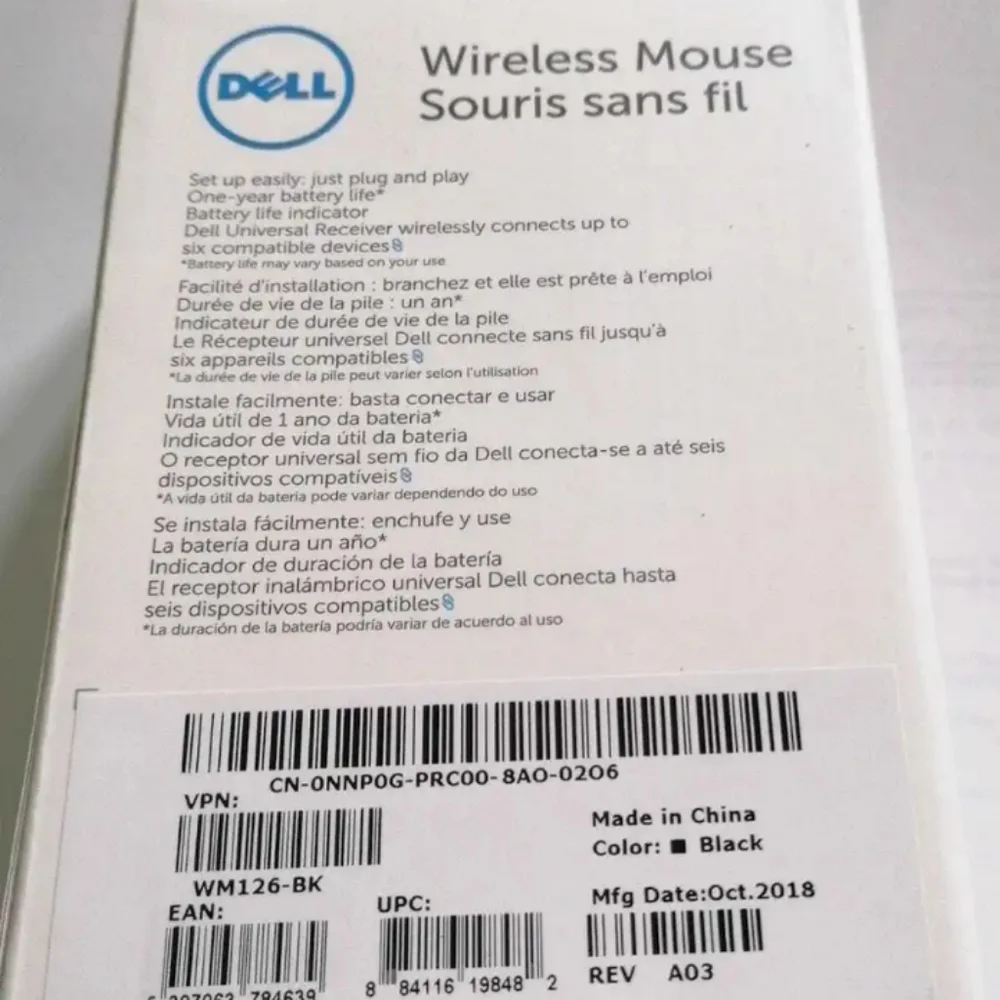 New genuine Dell wireless mouse souris sans fil